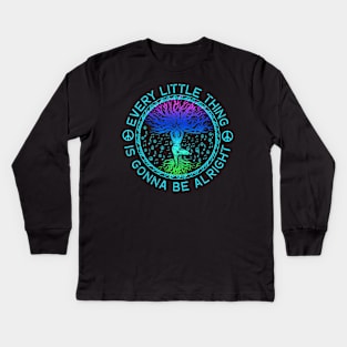 Every little thing is gonna be alright Yoga tree root Yogis Kids Long Sleeve T-Shirt